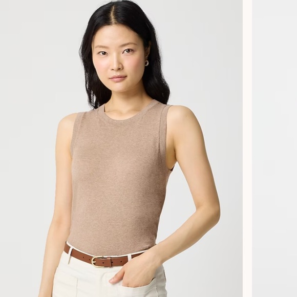 J. Crew Sweaters - J Crew heathered mushroom tan shell sweater cotton size XS new